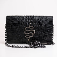Load image into Gallery viewer, SABINA Clutch Black Croc
