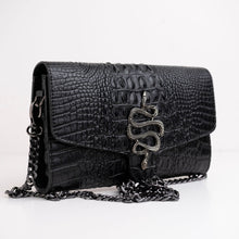 Load image into Gallery viewer, SABINA Clutch Black Croc
